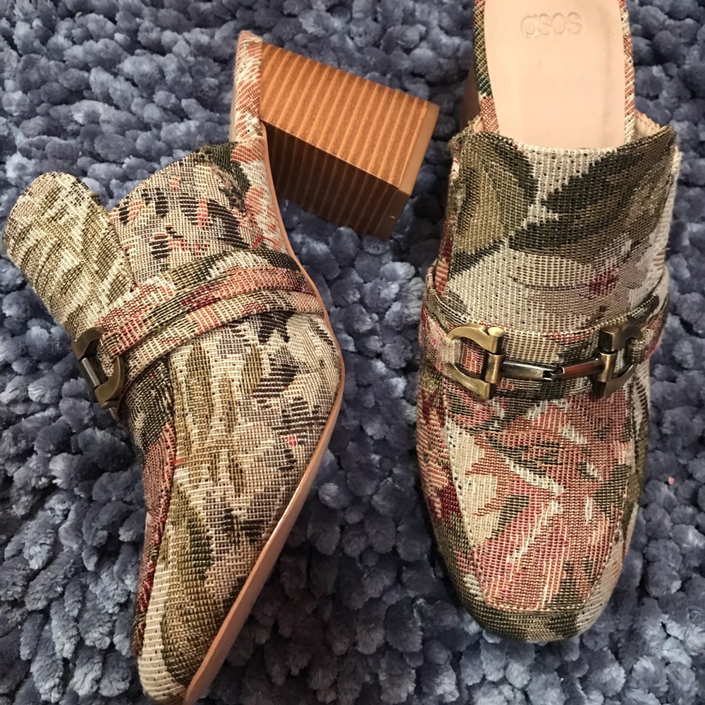 ASOS Tapestry loafer Heels